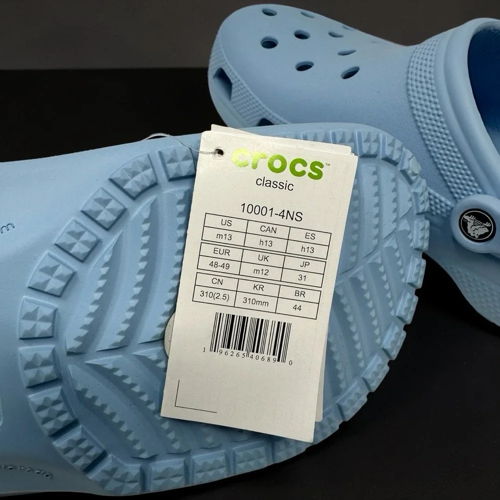 Crocs Classic Clog Men Size 13 Light Blue Slip On (Moon Jelly/Blue Calcite) NWT